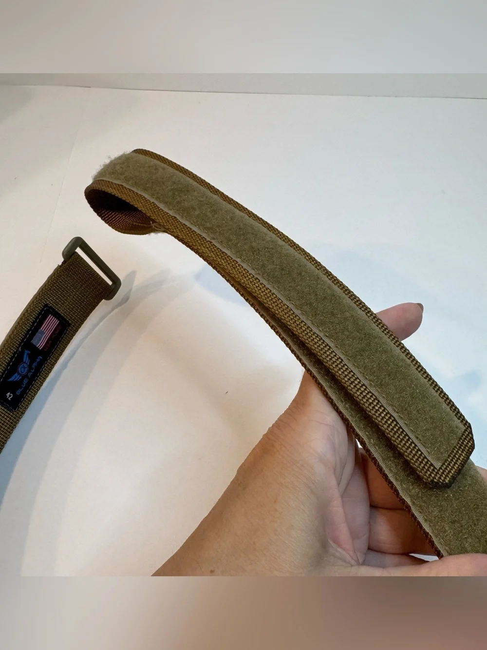 Blue Alpha gear Low Profile inner/EDC Belt - coyote brown barley worn! Size 42